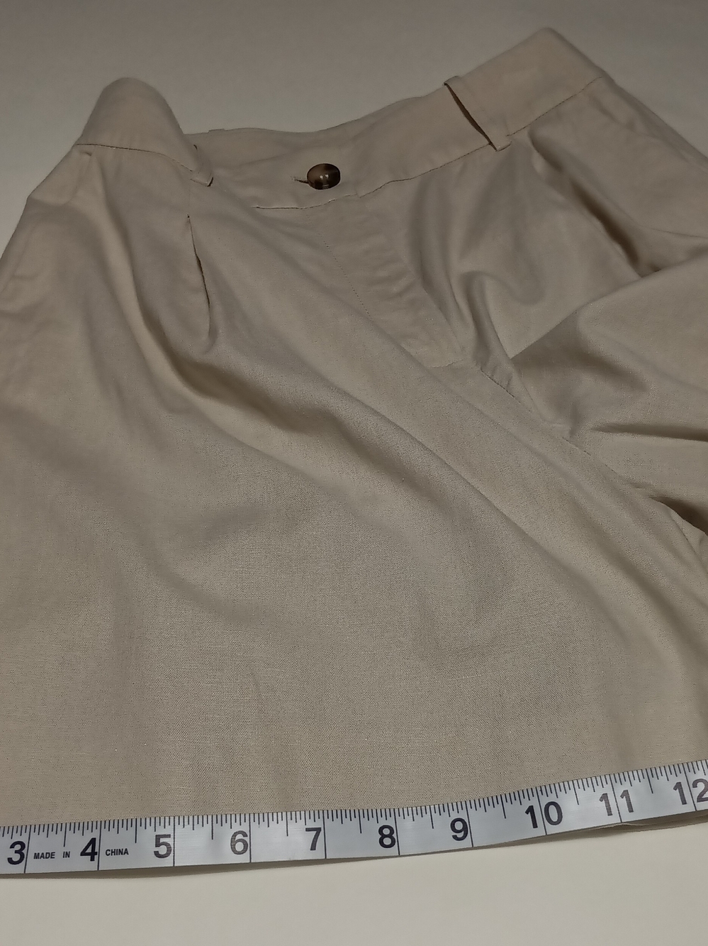 Alex Marie Tailored Linen Blend High-Waist Pleated Wide Leg Beige Shorts Size 4 - Picture 10 of 15